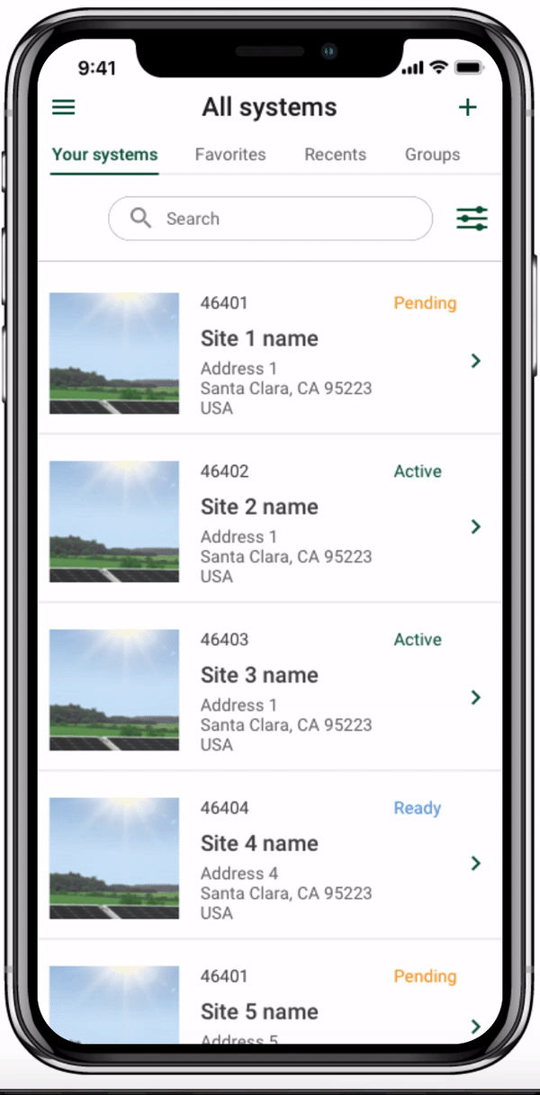 Animated prototype of the mobile system browser